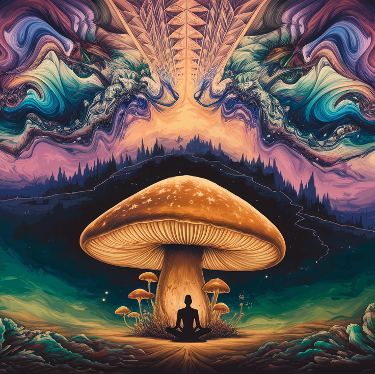 A dreamy golden mushroom