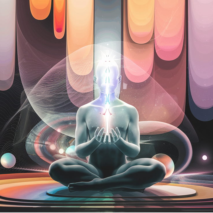 A seated meditator
